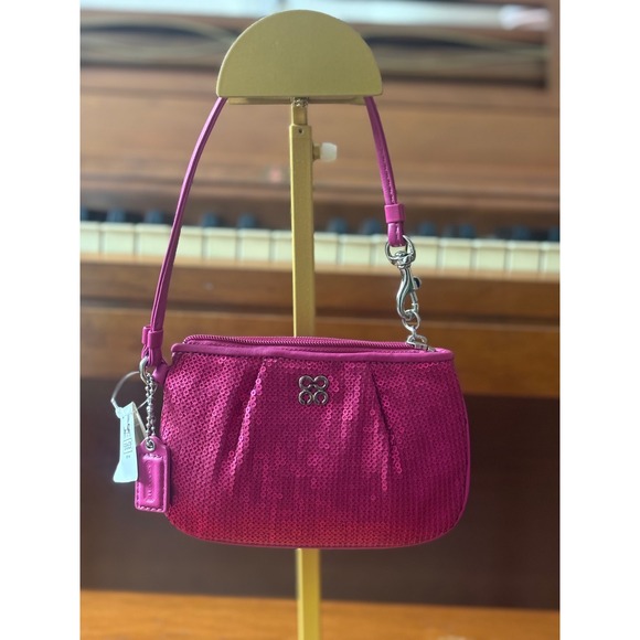 Coach Handbags - Coach Special‎ Edition Magenta Pink Sequin Pleated Wristlet Bag NEW